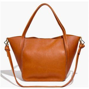 Madewell Womens $198 Sydney Tote Bag AI575 Burnished Caramel